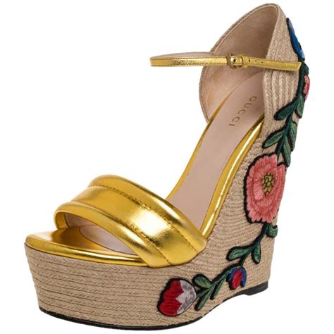 gucci wedge sandals on sale|gucci wedge sandals flowers.